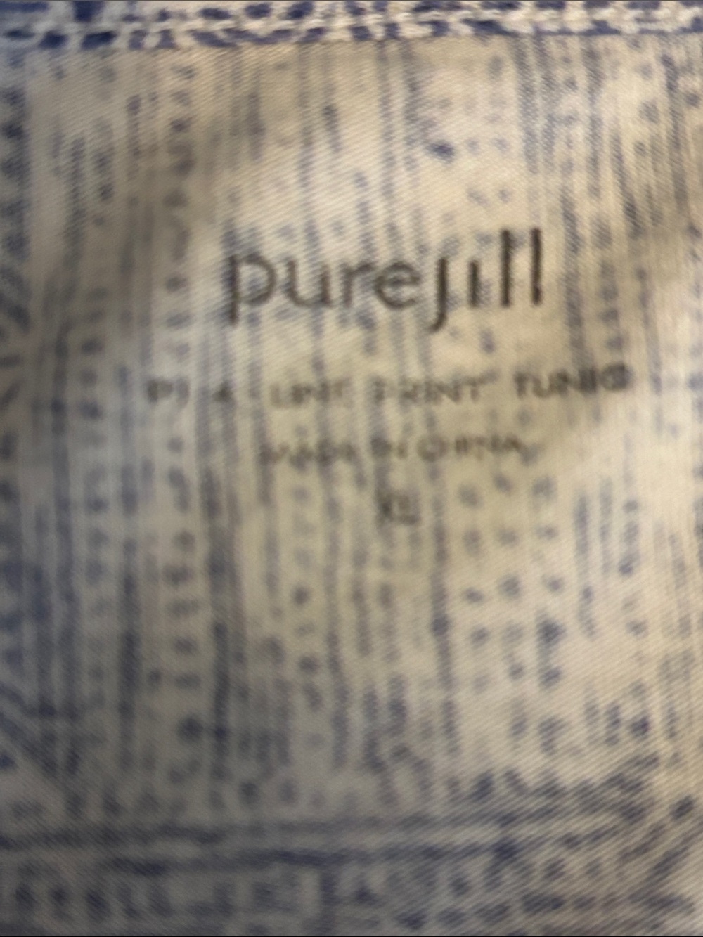 Pure Jill  Blue Geometric Patterned Scoop Neck Top -XL - Picture 6 of 7